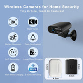 Mini WIFI Surveillance Camera (Strong Magnet): 2K HD, Night Vision, 2H Battery/Usb Power, 32G Card, Ios/Android APP